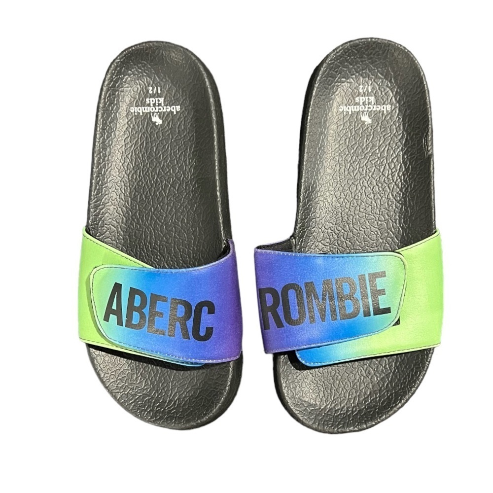 Abercrombie Kids Slides Black Strap Size 1/2